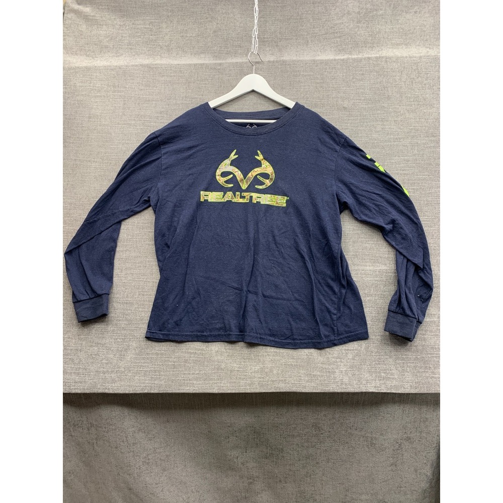 Realtree by Staghorn River T-Shirt Mens XL Navy Blue Graphic Print Cotton Casual